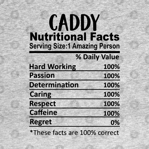 Caddy Nutrition Facts Funny by HeroGifts